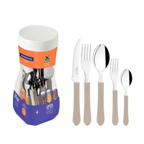 FAQUEIRO TRAMONTINA INOX 20 PCS LEME