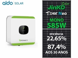Gerador De Energia Solar Growatt Sem Estrutura Growatt Gf 2,92kwp Jinko Tiger Neo Mono 585w Mic 3kw 1mppt Mono 220v