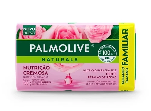 Sabonete Tamanho Familia Leite e Pétalas De Rosas Palmolive 150g