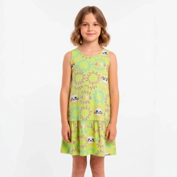 Vestido Regata Malwee Happy Cat Feminino - Verde Limão