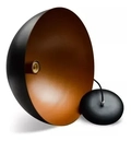 Pendente Meia Lua Luminária Decoração Preto Com Cobre 40cm