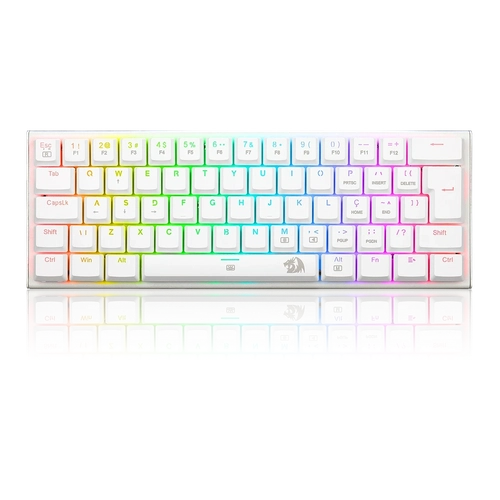 Teclado Gamer Mecanico Redragon Anivia Lunar White Switch Azul - K614w-rgb Pt-blue