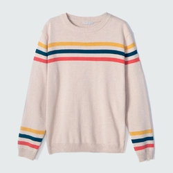 Blusão Manga Longa Tricot Listra Colorida Hering - Masculino