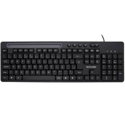 Teclado Multimidia Office Usb Preto Com Apoio para Smartphone Tc262