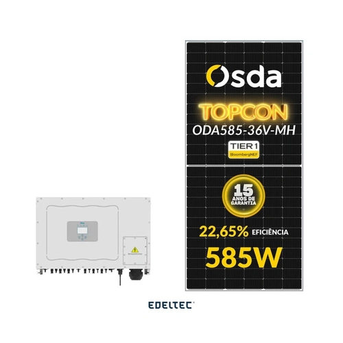 Gerador Edeltec Solar Deye 112,32 Kwp Tri. 380v Fibrometal (75k/585w)