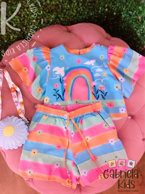 conjunto estampa floral   , tecido fresco .