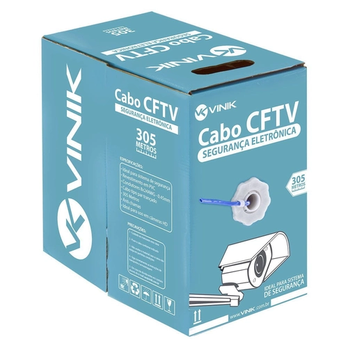 Cabo de Rede CAT5e Vinik 300 Metros Azul - 33011