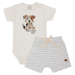 Conjunto Body Manga Curta e Shorts Barra Virada Masculino – Cachorrinho