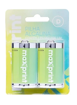 Pilha D grande Maxprint c/2 unid. Alcalina