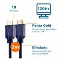 Cabo HDMI, Aquário, 8K2, 8K, Macho X Macho 2.1, 2M - 120Hz