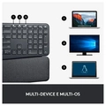 Teclado Ergononico Logitech K860 ERGO, Layout US, Descanso de Pulso, Conexao Bluetooth e USB, Sem Fio - 920-009169