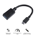 Adaptador Otg Tipo c para Usb a 3.0 para Celular Smartphone 15 Cm Preto - P3amup-15