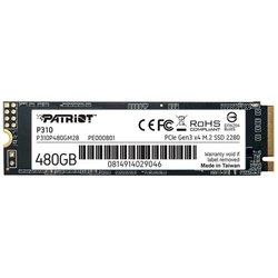 SSD Patriot P310 480GB M.2 2280 Nvme Pcie GEN 3 X4 Leitura 1700MB/S Gravacao 1500MB/S - P310P480GM28