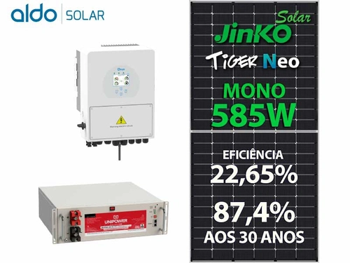 Gerador De Energia Solar Deye Hibrido Solo Romagnole Deye Gfh 3,51kwp Jinko Neo 585w Sun 5kw 2mppt 220v Ucb Litio 8,64kw