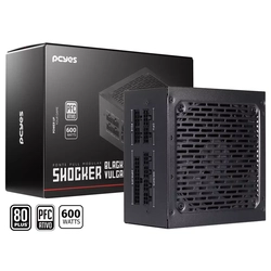 Fonte 600w Gamer Pcyes Shocker Full Modular 80 Plus Black Vulcan - Fm600wbv