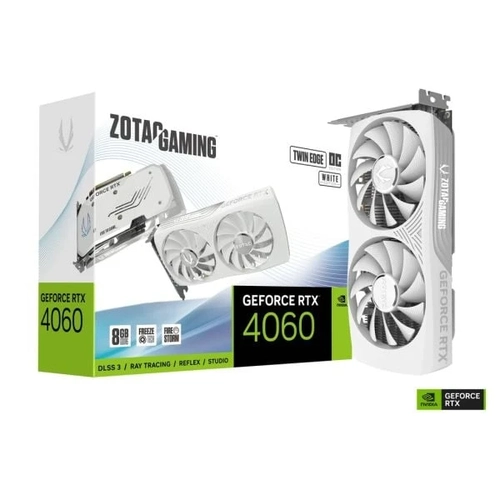Placa de Video 8GB RTX4060 Zotac Twin Edge OC White - ZT-D40600Q-10M