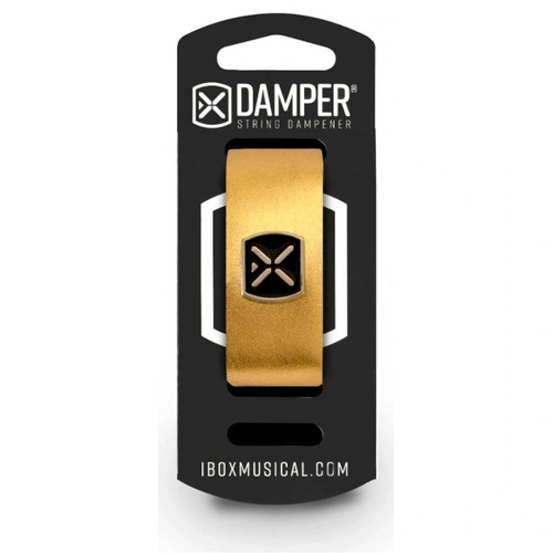 Damper Em Couro Legitimo e Tag Em Metal Dourado Metalico Dmmd02