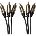 Cabo 3 + 3rca 1,8m Metal Profissional Preto Blistado Loud