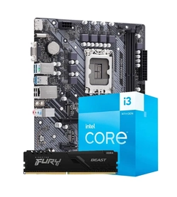 Kit Upgrade Intel Core i3-14100F + Placa Mãe H610M DDR4 + Memória DDR4 8GB 3200Mhz