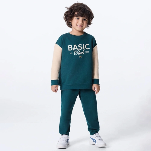 Conjunto Manga Longa Moletom Basic Club Verde Hering - Masculino
