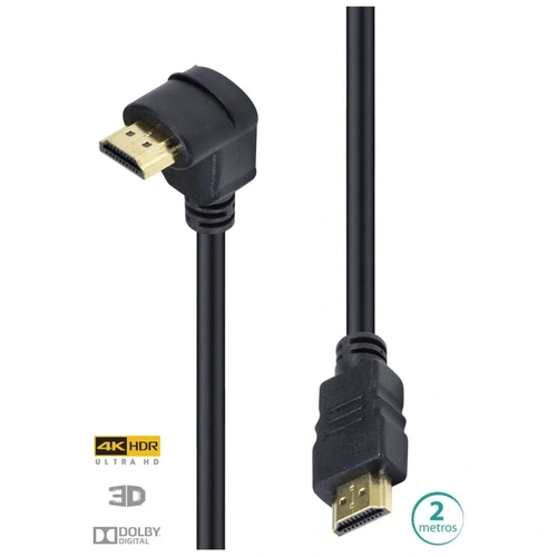 Cabo Hdmi 2.0 4K Ultra HD com 01 Conector 90° 2 Metros Vinik - H2090-2