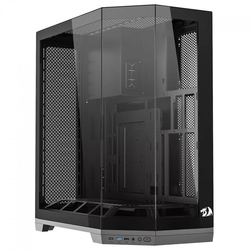 Gabinete Gamer Redragon Edge Mid Tower Vidro Temperado S/Fans Preto - CA-608B