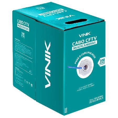 Cabo Multicameras 4 Pares Trancados 24awg Cca 0,49mm P/ Cftv 300 Metros Azul