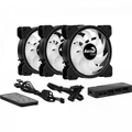 Kit 3 Coolers Aerocool Saturn 12 Pro Argb + Hub + Controle
