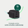 Carregador Ultrarrapido 65w C/ 3 Portas Usb (1 Usb-a + 2 Usb-c) Gan Ec21 4820190
