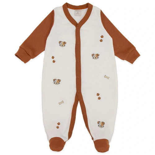 Macacão Manga Longa Bordado Suedine Masculino - Cachorrinho