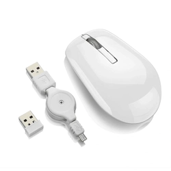 Mouse Multilaser Sem Fio 2.4Ghz Bateria de Litio Cabo carregador Branco - MO188