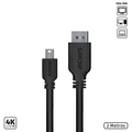 Cabo Mini Displayport Macho para Displayport Macho V.1.2 28awg Puro Cobre 2 Metros - Pmddpm-2