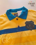 camisa polo amarela listrada