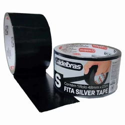 Fita Adesiva Silver Tape Preta 48mm x 5m (Adelbras)