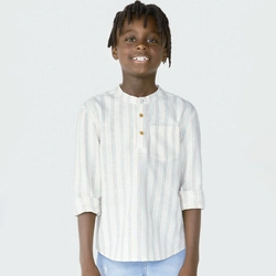 Camisa Bata Listrada Hering - Masculina