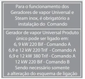 SAUNA STEAM INOX 9 KW P/ ATÉ 10M³ (UNIVESAL)