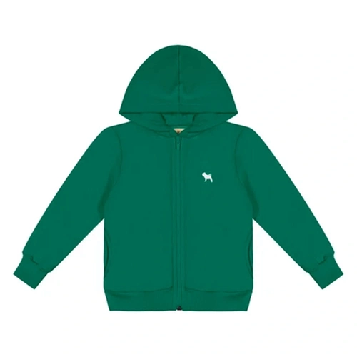 Jaqueta Moletom com Capuz Básica Verde Charpey - Unissex