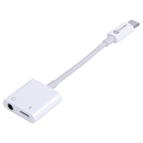 Adaptador Fone de Ouvido Celular Audio P2 3.5mm + Carregador para Usb Tipo c - Adpatc7.1
