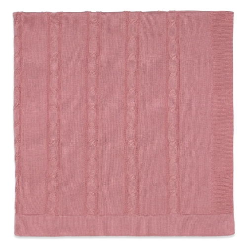 Manta Tricot Trançada Feminina – Rosa Prata