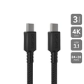 Cabo Usb Tipo-c 3.1 P/ Usb Tipo-c 3.1 - Preto - 3 Metros - Nylon - Pucp3p