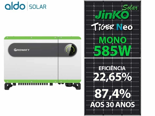 Gerador De Energia Solar Growatt Sem Estrutura Growatt Gf 63,18kwp Jinko Tiger Neo Mono 585w Max 60kw 8mppt Trif 220v