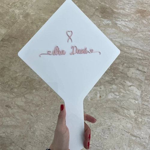 Espelho Branco M - Logo alto relevo inicial ou desenho