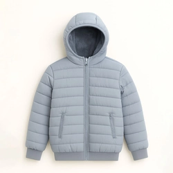 Jaqueta Puffer Infantil Peluciada com Capuz Grand Bazar - Masculina