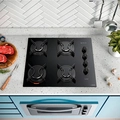 Cooktop 4 Bocas Atlas Preto Com Mesa De Vidro U Top Bivolt 110V/220V