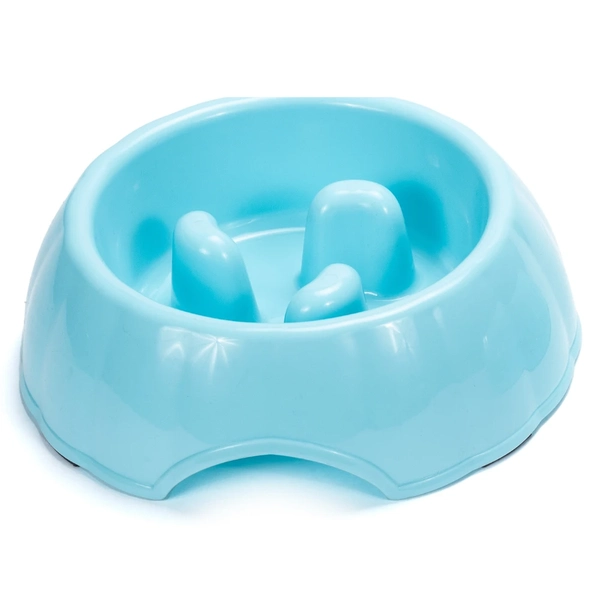 Comedouro Tigela de Alimentação Lenta G Azul para Cães e Gatos