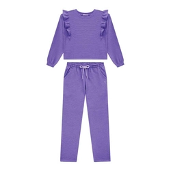 Conjunto Blusão Boxy e Calça Slim Moletinho Canelado Nina Go! - Feminino