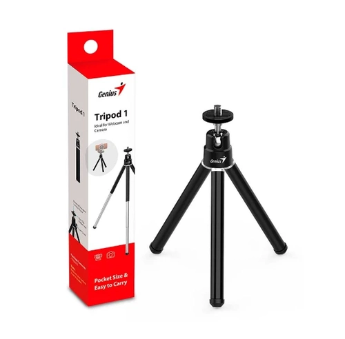 Tripé para Câmera e Webcam, Genius, Tripod 1 Preto