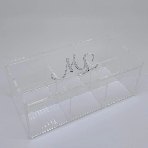 Caixa de chá 6 compartimentos - Logo alto relevo inicial ou desenho