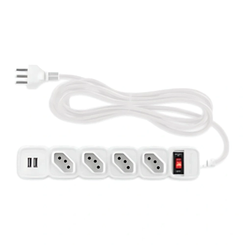 Protetor Eletronico Intelbras Epe204 Usb+ 4 Tomadas 2 Usb Branco