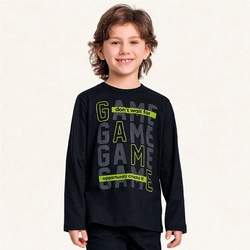 Camiseta Manga Longa Game Preto Fakini – Masculina